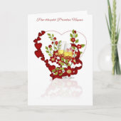 シャンパ結婚ンの花でウェールズの記念日 カード (正面)