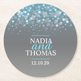 シャンパ結婚ングレイ青紙コースター ラウンドペーパーコースター