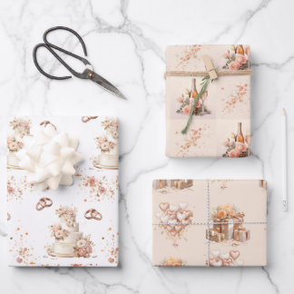 シャンパ結婚ン ラッピングペーパーシート