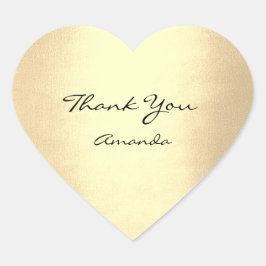 シャンピアン金ゴールド美しい名ブライダルハートサンキュー ハートシール