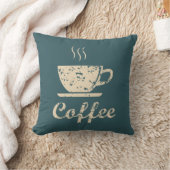 シャンブレブルーコーヒー化粧枕 クッション (ブランケット)