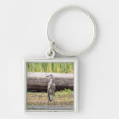 シャンプラ素晴らしン湖に立つブルーヘロン キーホルダー (正面)