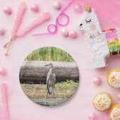 シャンプラ素晴らしン湖に立つブルーヘロン ペーパープレート (パーティー)