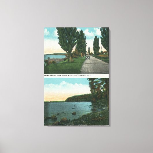 シャンプレードライブビュー湖 キャンバスプリント (正面)