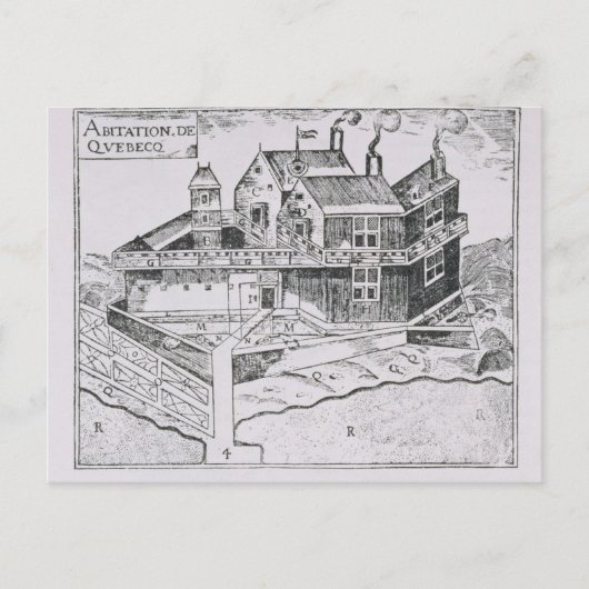 シャンプレーンのケベックの眺め ポストカード (正面)