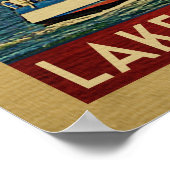 シャンプレーンセーリンボートヴィンテージトラベル ポスター (角)