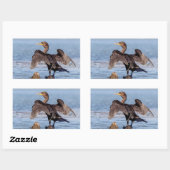 シャンプレーン湖で二重の紋付き鵜 長方形シール (シート)