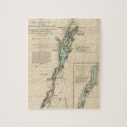 シャンプレーン湖の調査 ジグソーパズル (縦)