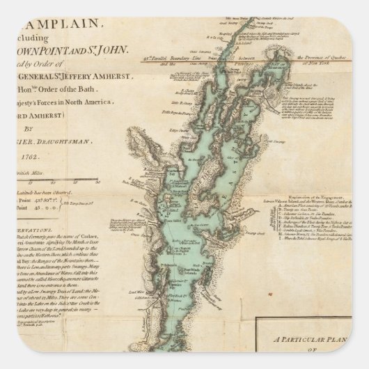 シャンプレーン湖の調査 スクエアシール (正面)