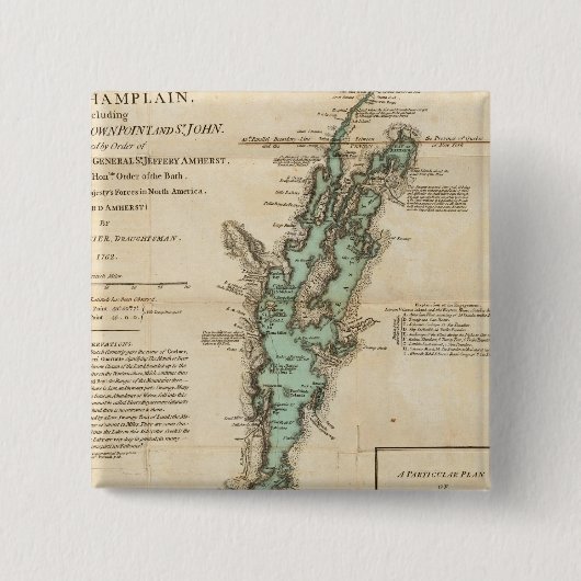 シャンプレーン湖の調査 缶バッジ (正面)