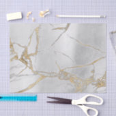 シャンペインシルバーグレーメタリックマーブル金ゴールド 薄葉紙 (クラフト)