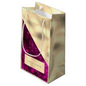 シャンペフェイクー金ゴールド名スパーク明るい赤紫色ピンク スモールペーパーバッグ (裏面アングル)