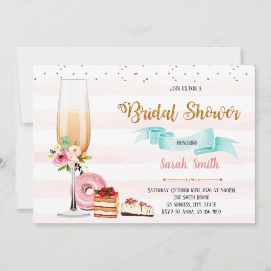 シャンペンおよびデザートのパーティの招待状 招待状 (正面)