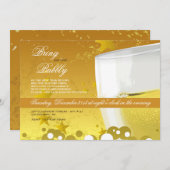 シャンペンのお祝いの大晦日の招待状 招待状 (正面/裏面)