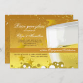 シャンペンのお祝いの招待状 招待状 (正面/裏面)