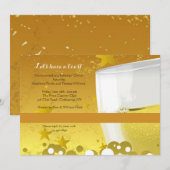 シャンペンのお祝いの招待状 招待状 (正面/裏面)