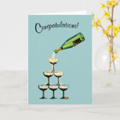 シャンペンのお祝いカード カード (黄色い花)