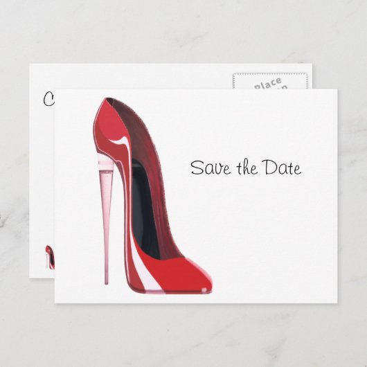 シャンペンのかかとのフルートの赤い小剣の芸術 案内ポストカード (正面/裏面)