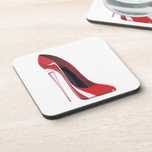 シャンペンのかかとの赤い小剣の靴の芸術 コースター (左側)