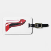 シャンペンのかかとの赤い小剣の靴の芸術 ラゲッジタグ (正面横)