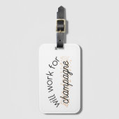 シャンペンのために働きます ラゲッジタグ (正面縦)