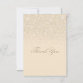 シャンペンのグリッターのサンキューカード サンキューカード (裏面)