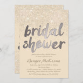 シャンペンのグリッターのブライダルシャワー招待状 招待状 (正面/裏面)