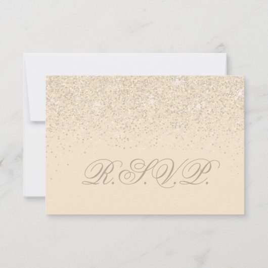 シャンペンのグリッターの結婚式の応答カード 出欠カード (裏面)