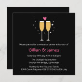 シャンペンのトーストのリハーサルの夕食の招待状 招待状 (正面/裏面)