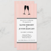 シャンペンのトーストの婚約パーティの招待状 招待状 (正面/裏面)