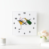 シャンペンのトースト スクエア壁時計 (ホーム)