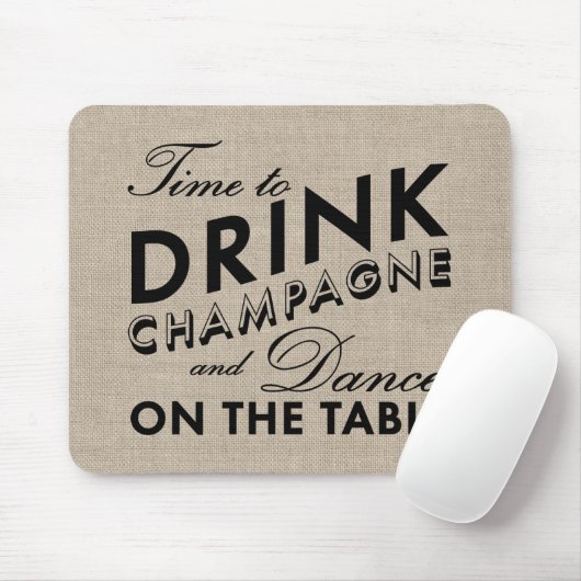 シャンペンのバーラップのマウスパッドを飲む時間 マウスパッド (マウス)
