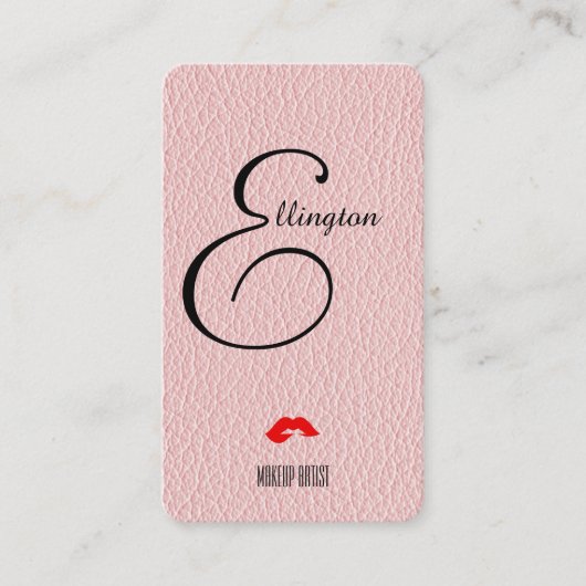 シャンペンのピンクの嘲笑の革Instagramのスタイル 名刺 (正面)