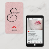 シャンペンのピンクの嘲笑の革Instagramのスタイル 名刺 (正面/裏面)