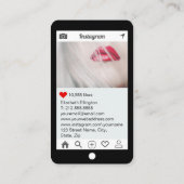 シャンペンのピンクの嘲笑の革Instagramのスタイル 名刺 (裏面)