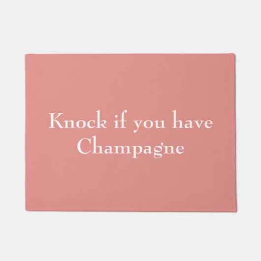 シャンペンのピンクを有したらたたいて下さい ドアマット (正面)