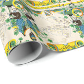 シャンペンのフランスのヴィンテージの地図 ラッピングペーパー (ロールコーナー)