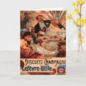 シャンペンのフランス人のヴィンテージ カード (黄色い花)