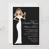 シャンペンのブライダルシャワーのお祝いの招待状 招待状 (正面)