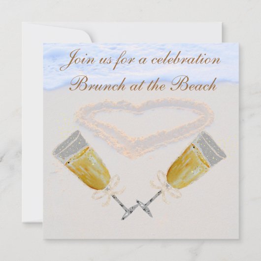 シャンペンのブランチのお祝いのパーティー 招待状 (裏面)