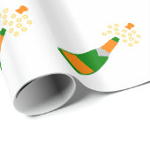 シャンペンのボトルおよびぽんと鳴るコルク ラッピングペーパー (ロールコーナー)