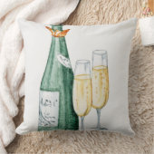 シャンペンのボトルおよび2つのガラス クッション (ブランケット)