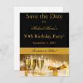 シャンペンの保存日付の招待状 セーブザデート (正面/裏面)