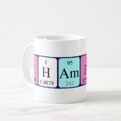 シャンペンの周期表の名前のマグ コーヒーマグカップ (正面左)