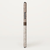 シャンペンの押しつぶされた宝石、ベージュダマスク織およびリボン Case-Mate iPhoneケース (裏面/右)