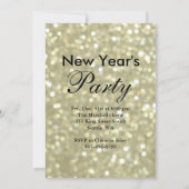 シャンペンの招待状を飲む金ゴールドの新年の時間 招待状 (裏面)