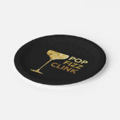 シャンペンの新年の紙皿 ペーパープレート (アングル)