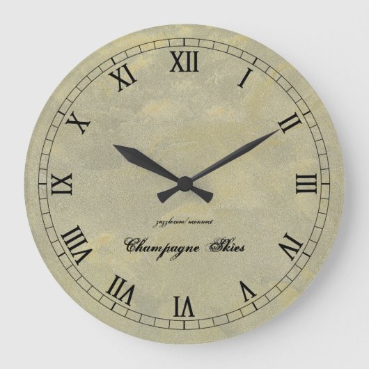 シャンペンの空のローマ数字Wallclock ラージ壁時計 (正面)