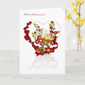 シャンペンの花とのイタリアンな結婚記念日 カード (黄色い花)