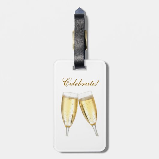 シャンペンの荷物のラベルと祝って下さい ラゲッジタグ (裏面縦)